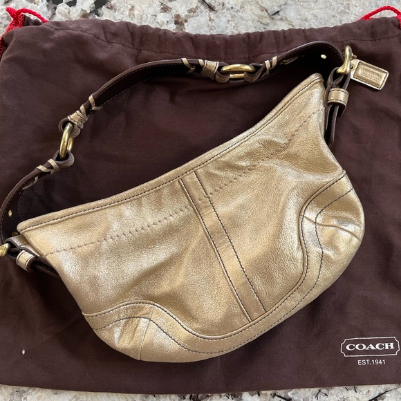 Coach Handbags - Coach Gold Leather Women's Bag